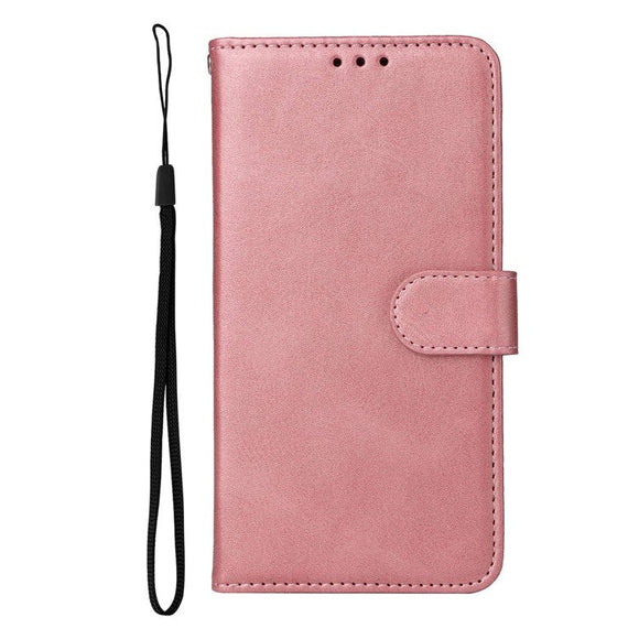 Samsung Galaxy S23 Læder Cover m. Pung og Strop - Lyserød