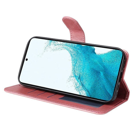 Samsung Galaxy S23 Læder Cover m. Pung og Strop - Lyserød