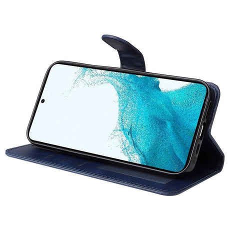 Samsung Galaxy S23 Læder Cover m. Pung og Strop - Blå
