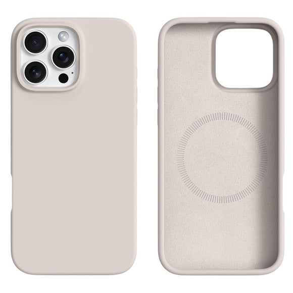 iPhone 16 Pro Max 2-i-1 Silikone & Hård Plast Cover - MagSafe Kompatibel - Beige