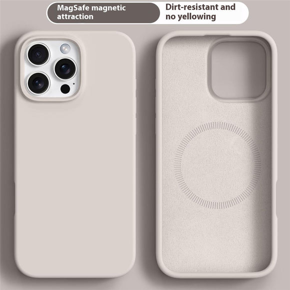 iPhone 16 Pro Max 2-i-1 Silikone & Hård Plast Cover - MagSafe Kompatibel - Beige