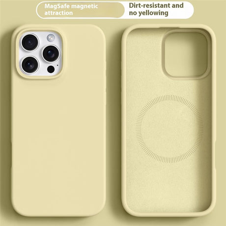 iPhone 16 Pro Max 2-i-1 Silikone & Hård Plast Cover - MagSafe Kompatibel - Gul