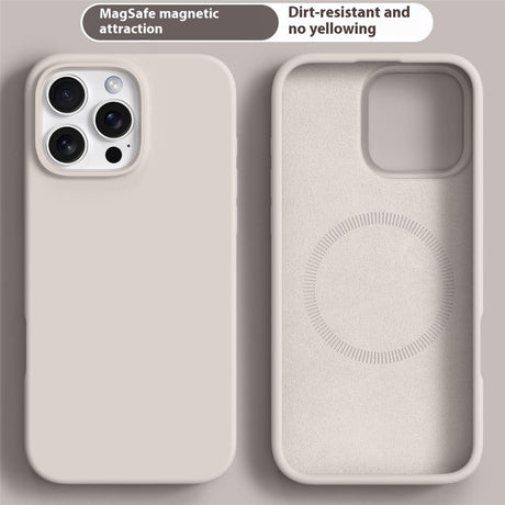 iPhone 16 Pro 2-i-1 Silikone & Hård Plast Cover - MagSafe Kompatibel - Beige