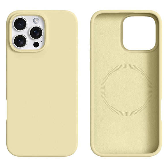 iPhone 16 Pro 2-i-1 Silikone & Hård Plast Cover - MagSafe Kompatibel - Gul