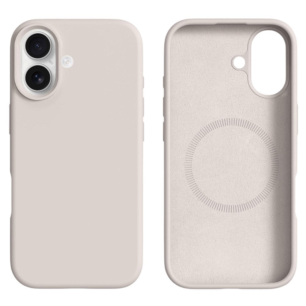 iPhone 16 2-i-1 Silikone & Hård Plast Cover - MagSafe Kompatibel - Beige