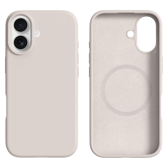 iPhone 16 2-i-1 Silikone & Hård Plast Cover - MagSafe Kompatibel - Beige
