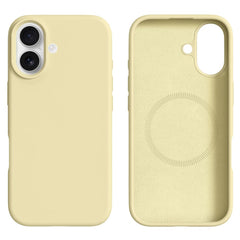 iPhone 16 2-i-1 Silikone & Hård Plast Cover - MagSafe Kompatibel - Gul