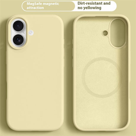iPhone 16 2-i-1 Silikone & Hård Plast Cover - MagSafe Kompatibel - Gul