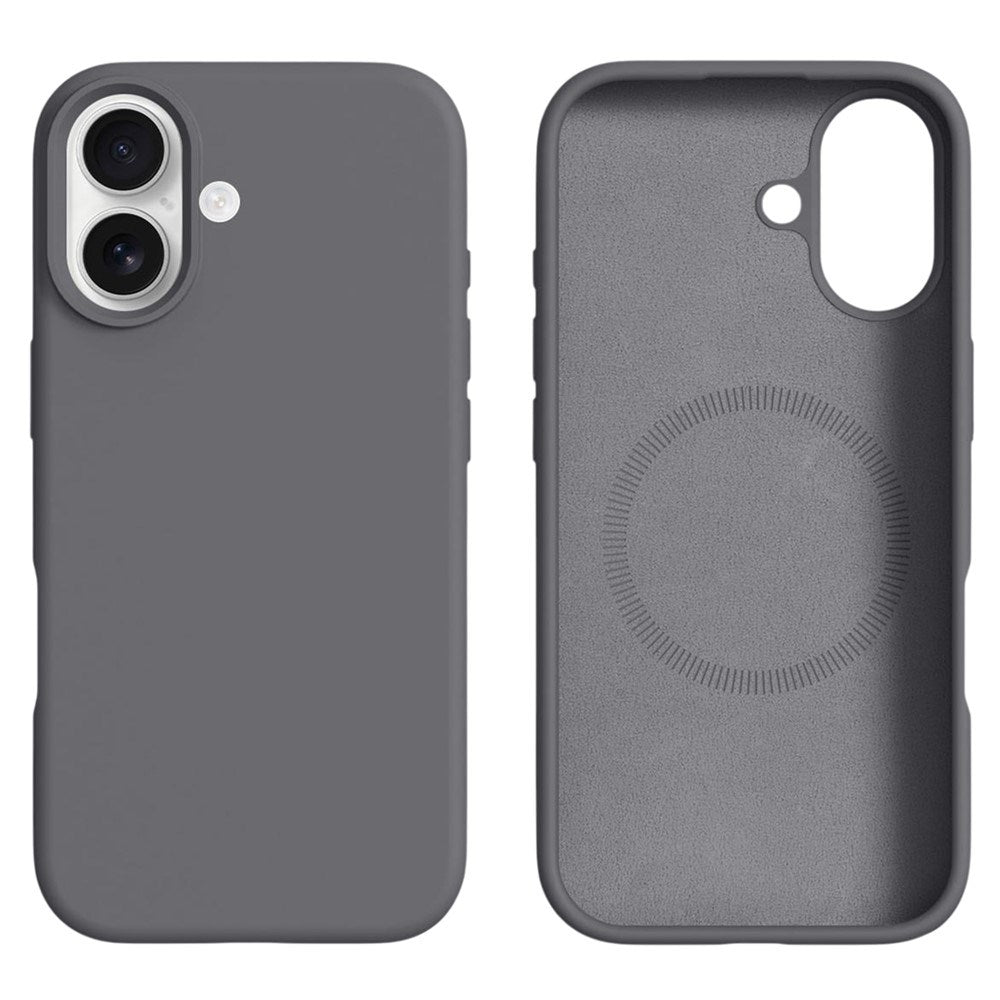iPhone 16 2-i-1 Silikone & Hård Plast Cover - MagSafe Kompatibel - Mørkegrå