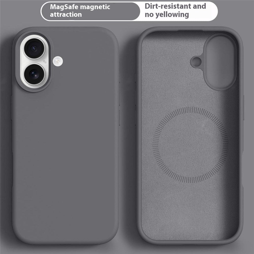 iPhone 16 2-i-1 Silikone & Hård Plast Cover - MagSafe Kompatibel - Mørkegrå