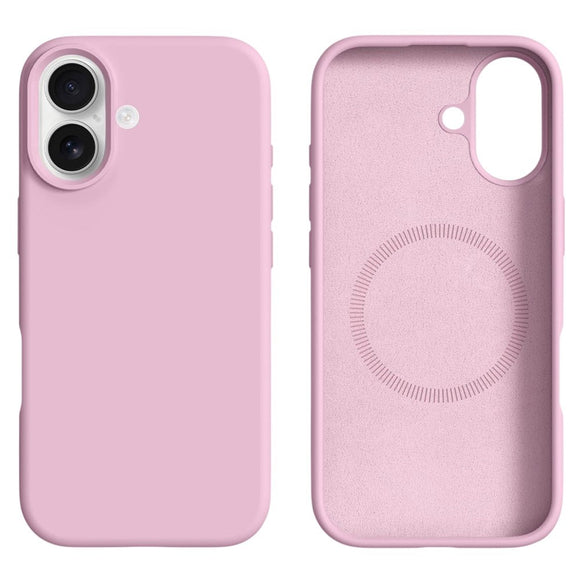 iPhone 16 2-i-1 Silikone & Hård Plast Cover - MagSafe Kompatibel - Lyserød