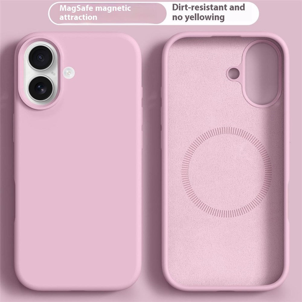 iPhone 16 2-i-1 Silikone & Hård Plast Cover - MagSafe Kompatibel - Lyserød