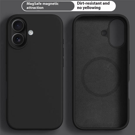 iPhone 17 2-i-1 Silikone & Hård Plast Cover – MagSafe Kompatibelt – Sort