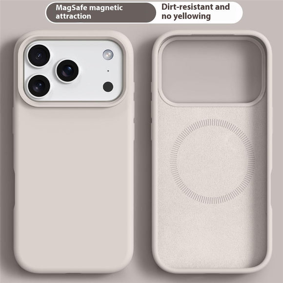 iPhone 17 Pro Max 2-i-1 Silikone & Hård Plast Cover – MagSafe Kompatibelt – Hvid