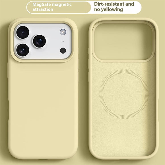 iPhone 17 Pro Max 2-i-1 Silikone & Hård Plast Cover – MagSafe Kompatibelt – Gul