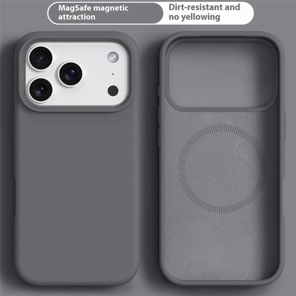 iPhone 17 Pro 2-i-1 Silikone & Hård Plast Cover – MagSafe Kompatibelt – Mørkegrå