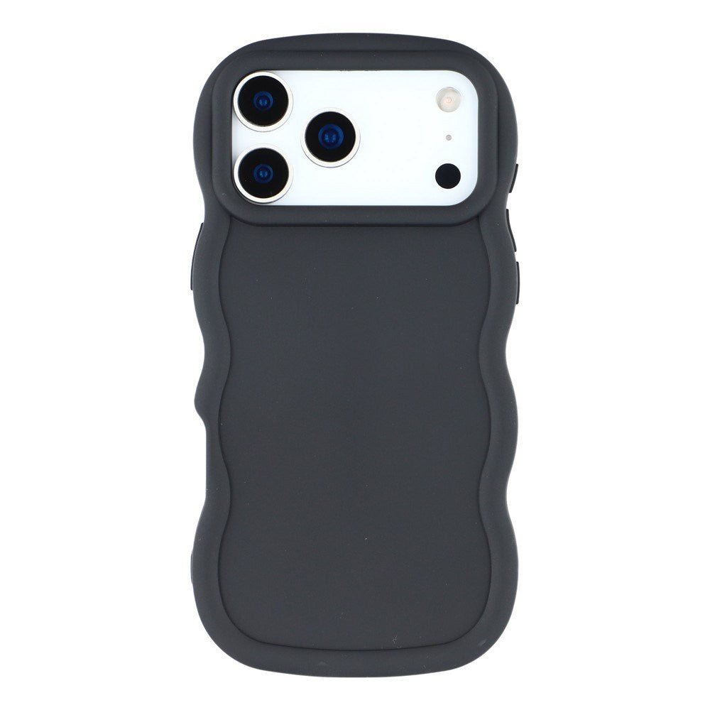 EIDERWOOD iPhone 17 Pro Fleksibelt Plastik Wavy Cover - Sort
