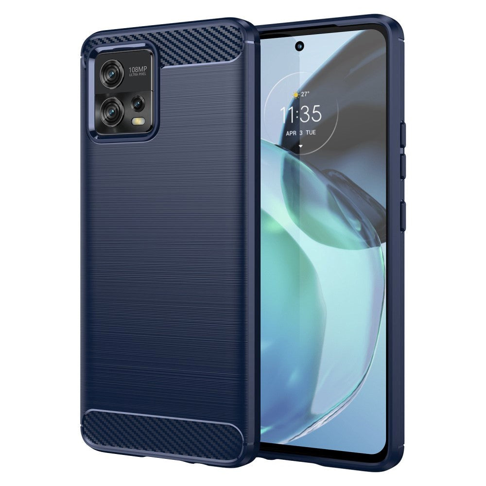 Motorola G72 Brushed Carbon Cover - Blå