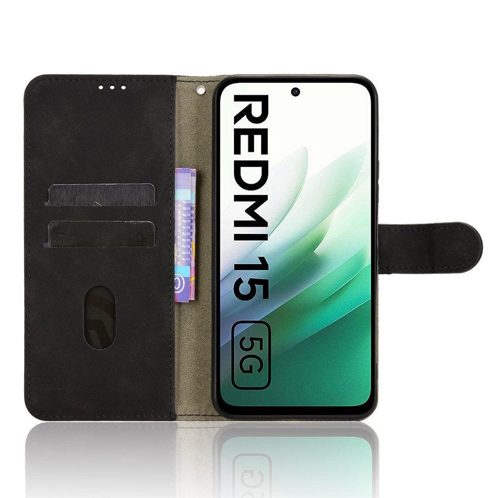 Xiaomi Redmi 15 (5G) EIDERWOOD Kunstlæder Flip Cover m. Kortholder - Sort