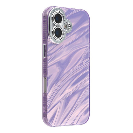 EIDERWOOD iPhone 17 Hybrid Plastik Cover m. Indbygget Kameralinsebeskyttelse - Bølget Mønster / Lilla