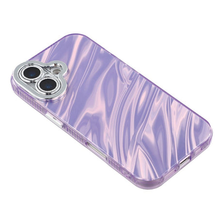EIDERWOOD iPhone 17 Hybrid Plastik Cover m. Indbygget Kameralinsebeskyttelse - Bølget Mønster / Lilla