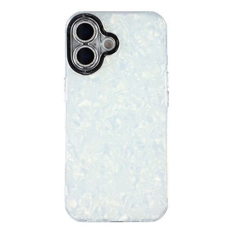 EIDERWOOD iPhone 17 Hybrid Plastik Cover m. Indbygget Kameralinsebeskyttelse - Perlemorsmønster / Hvid