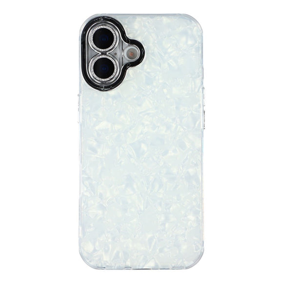 EIDERWOOD iPhone 17 Hybrid Plastik Cover m. Indbygget Kameralinsebeskyttelse - Perlemorsmønster / Hvid