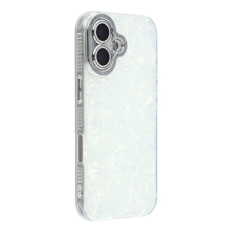 EIDERWOOD iPhone 17 Hybrid Plastik Cover m. Indbygget Kameralinsebeskyttelse - Perlemorsmønster / Hvid