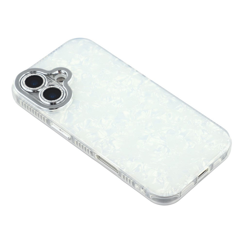 EIDERWOOD iPhone 17 Hybrid Plastik Cover m. Indbygget Kameralinsebeskyttelse - Perlemorsmønster / Hvid
