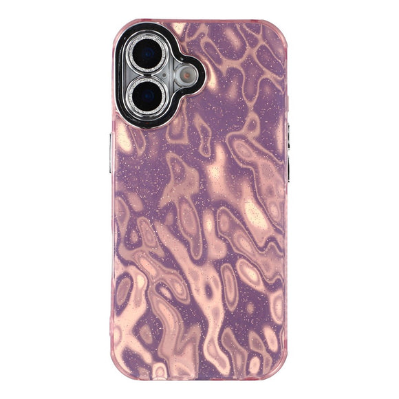 EIDERWOOD iPhone 17 Hybrid Plastik Cover m. Indbygget Kameralinsebeskyttelse - Rynket Mønster / Lyserød