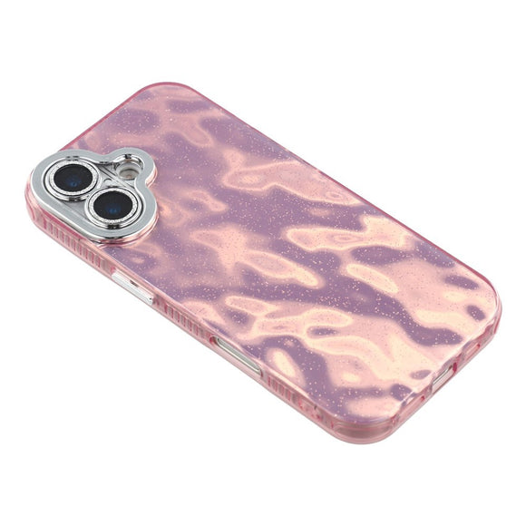 EIDERWOOD iPhone 17 Hybrid Plastik Cover m. Indbygget Kameralinsebeskyttelse - Rynket Mønster / Lyserød