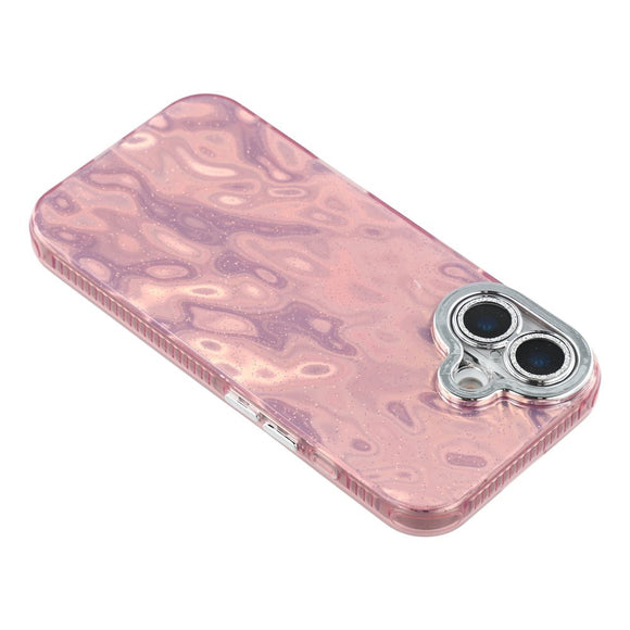 EIDERWOOD iPhone 17 Hybrid Plastik Cover m. Indbygget Kameralinsebeskyttelse - Rynket Mønster / Lyserød