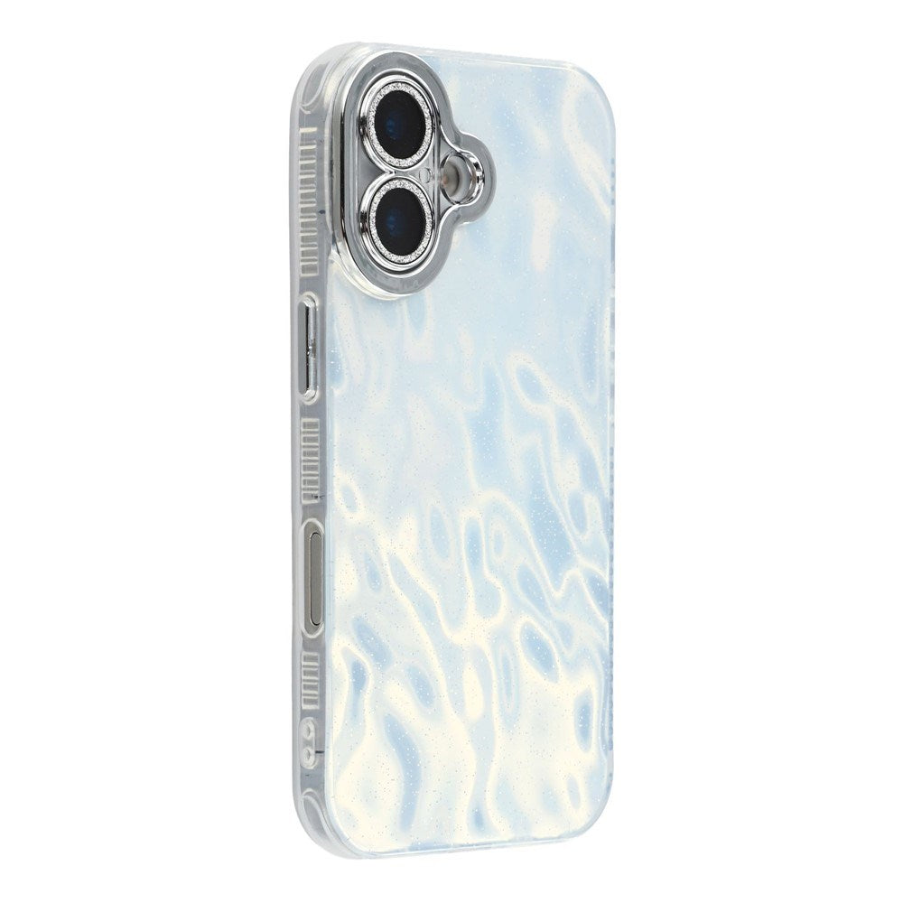 EIDERWOOD iPhone 17 Hybrid Plastik Cover m. Indbygget Kameralinsebeskyttelse - Rynket Mønster / Sølv