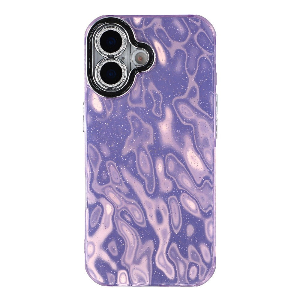EIDERWOOD iPhone 17 Hybrid Plastik Cover m. Indbygget Kameralinsebeskyttelse - Rynket Mønster / Lilla