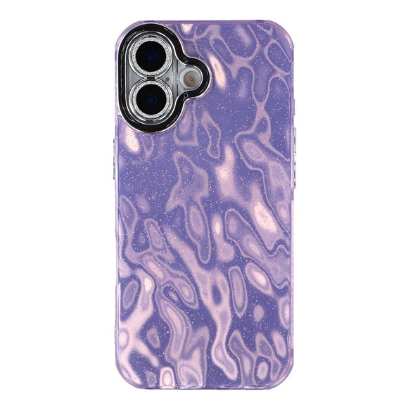 EIDERWOOD iPhone 17 Hybrid Plastik Cover m. Indbygget Kameralinsebeskyttelse - Rynket Mønster / Lilla