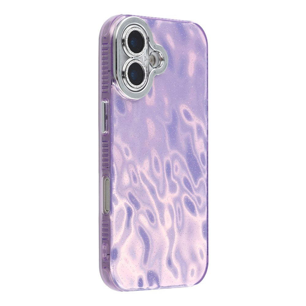 EIDERWOOD iPhone 17 Hybrid Plastik Cover m. Indbygget Kameralinsebeskyttelse - Rynket Mønster / Lilla