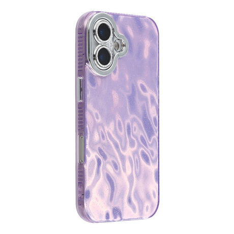 EIDERWOOD iPhone 17 Hybrid Plastik Cover m. Indbygget Kameralinsebeskyttelse - Rynket Mønster / Lilla