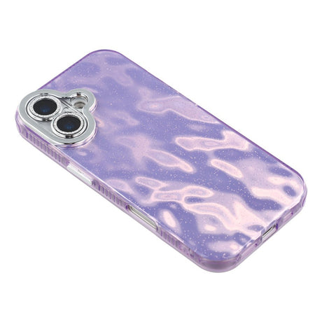 EIDERWOOD iPhone 17 Hybrid Plastik Cover m. Indbygget Kameralinsebeskyttelse - Rynket Mønster / Lilla