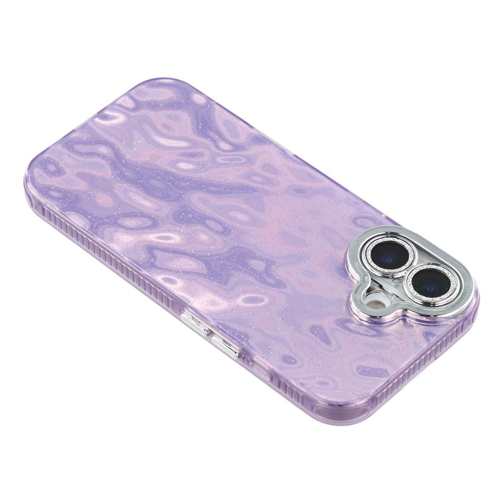 EIDERWOOD iPhone 17 Hybrid Plastik Cover m. Indbygget Kameralinsebeskyttelse - Rynket Mønster / Lilla