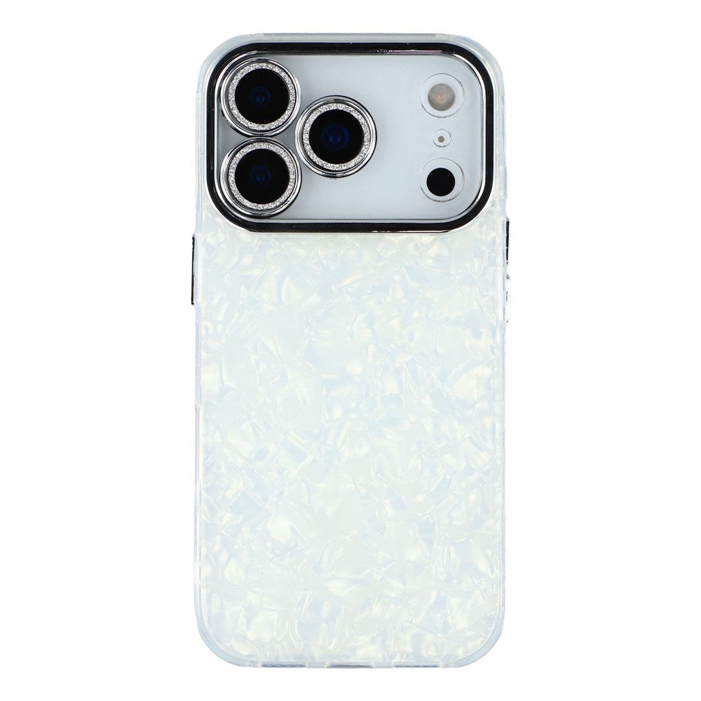 EIDERWOOD iPhone 17 Pro Hybrid Plastik Cover m. Indbygget Kameralinsebeskyttelse - Perlemorsmønster / Hvid
