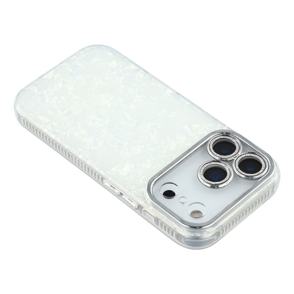 EIDERWOOD iPhone 17 Pro Hybrid Plastik Cover m. Indbygget Kameralinsebeskyttelse - Perlemorsmønster / Hvid