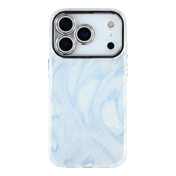 EIDERWOOD iPhone 17 Pro Hybrid Plastik Cover m. Indbygget Kameralinsebeskyttelse - Penselstrøgsmønster / Sølv