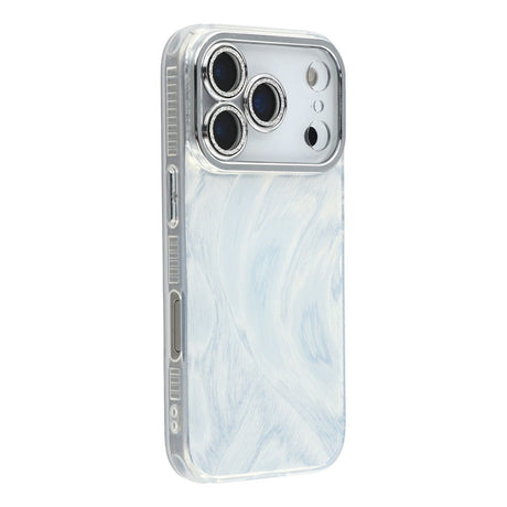 EIDERWOOD iPhone 17 Pro Hybrid Plastik Cover m. Indbygget Kameralinsebeskyttelse - Penselstrøgsmønster / Sølv
