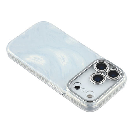 EIDERWOOD iPhone 17 Pro Hybrid Plastik Cover m. Indbygget Kameralinsebeskyttelse - Penselstrøgsmønster / Sølv
