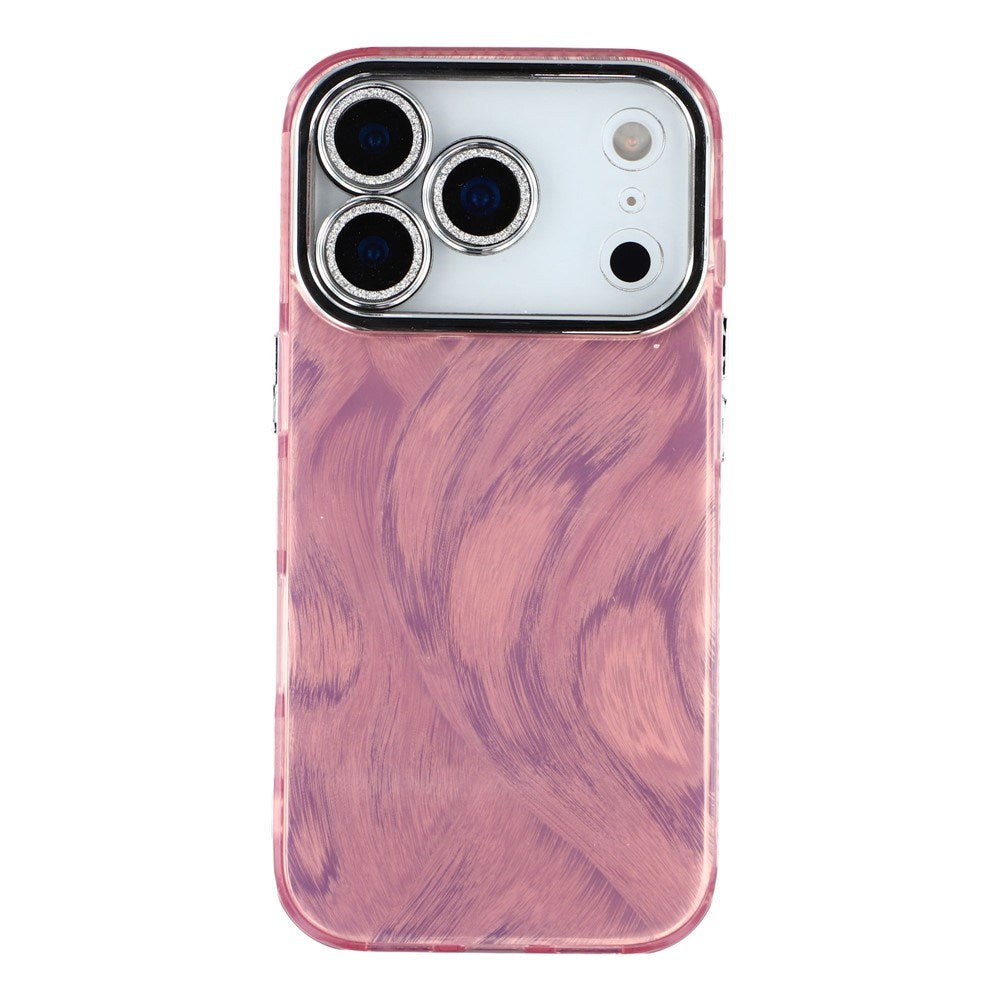 EIDERWOOD iPhone 17 Pro Hybrid Plastik Cover m. Indbygget Kameralinsebeskyttelse - Penselstrøgsmønster / Lyserød