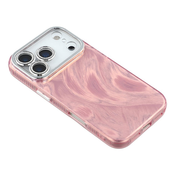 EIDERWOOD iPhone 17 Pro Hybrid Plastik Cover m. Indbygget Kameralinsebeskyttelse - Penselstrøgsmønster / Lyserød