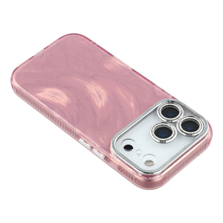 EIDERWOOD iPhone 17 Pro Hybrid Plastik Cover m. Indbygget Kameralinsebeskyttelse - Penselstrøgsmønster / Lyserød