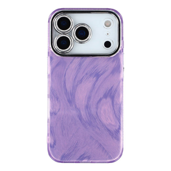EIDERWOOD iPhone 17 Pro Hybrid Plastik Cover m. Indbygget Kameralinsebeskyttelse - Penselstrøgsmønster / Lilla