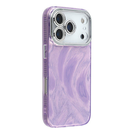 EIDERWOOD iPhone 17 Pro Hybrid Plastik Cover m. Indbygget Kameralinsebeskyttelse - Penselstrøgsmønster / Lilla