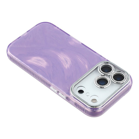 EIDERWOOD iPhone 17 Pro Hybrid Plastik Cover m. Indbygget Kameralinsebeskyttelse - Penselstrøgsmønster / Lilla